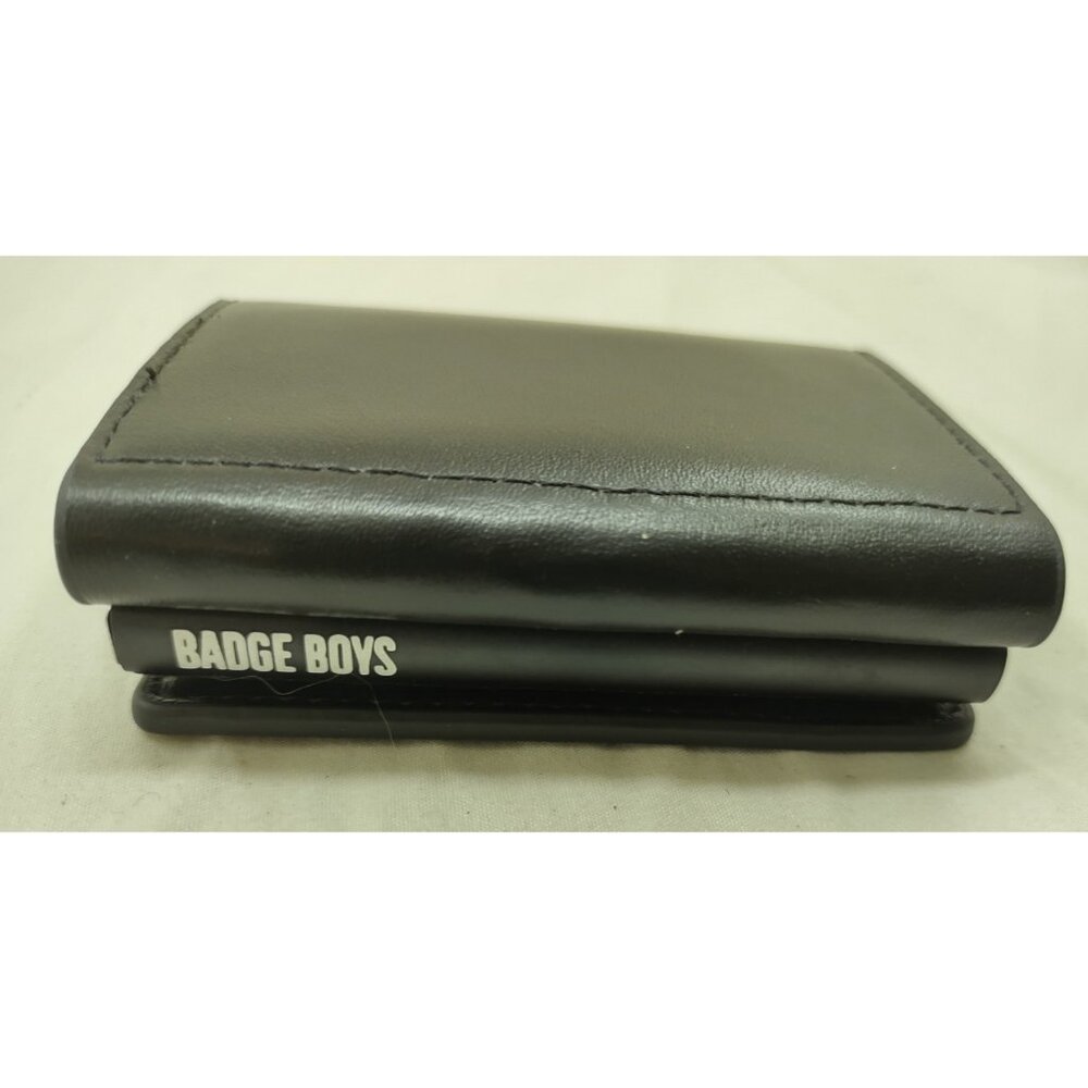 Badge Boys Leather Badge Wallet Black – Police ID Holder NEW